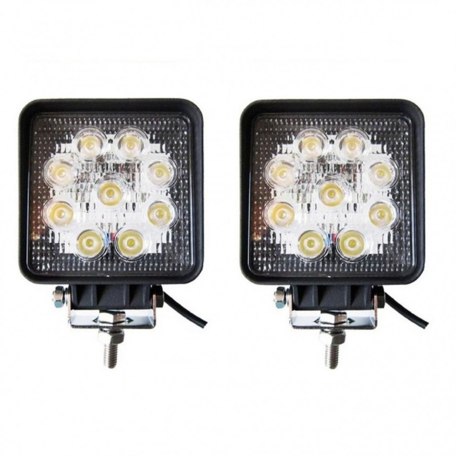 Set 2 Proiector Led Offroad  9 Led 27W Patrat Auto